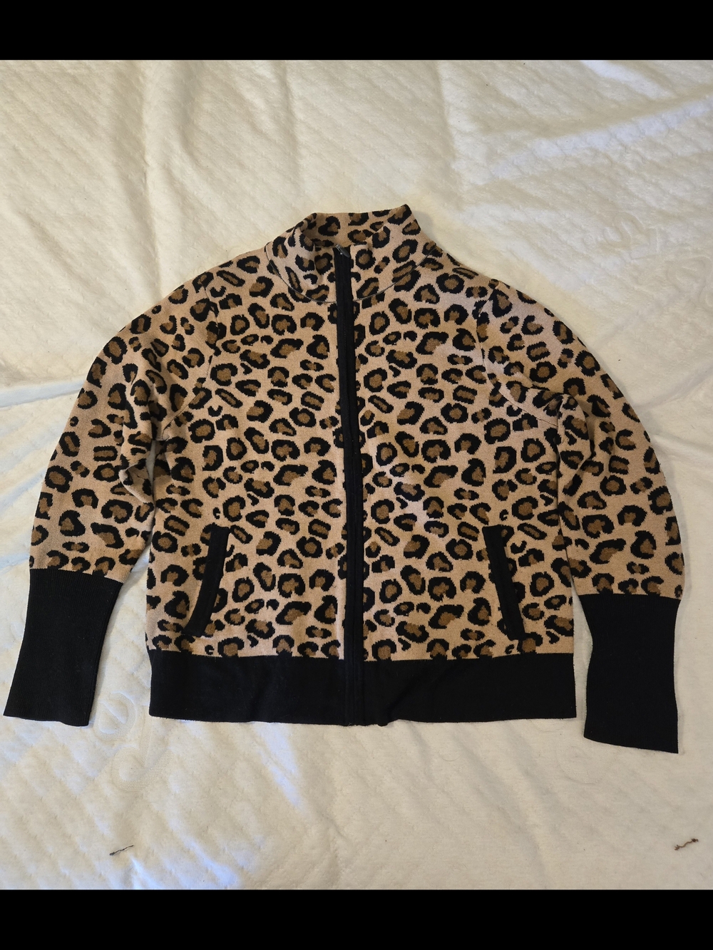 Rachel Zoe Leopard-Print Bomber Jacket in Tan and Black
